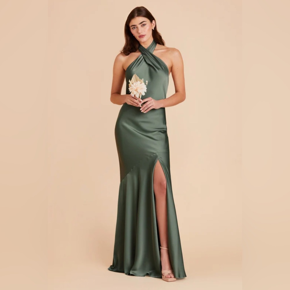 Birdy Grey Stephanie Matte Satin Ecalyptus Dress Size Medium